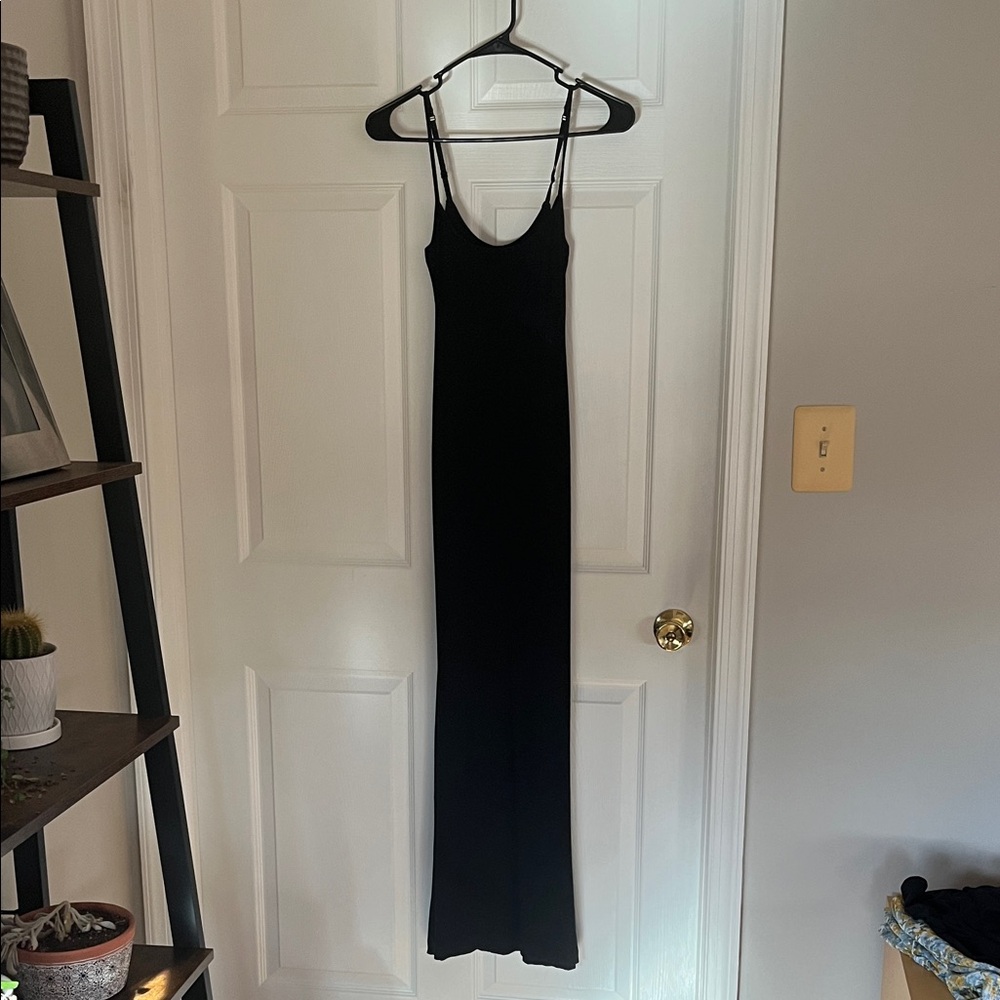 Skims Black Maxi Slip Dress